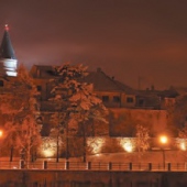Olomoucký kraj: Zímní hradby po setmění - Přerov