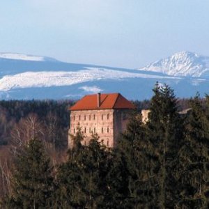 Královohradecký kraj: Hrad s pohledem na Krkonoše
